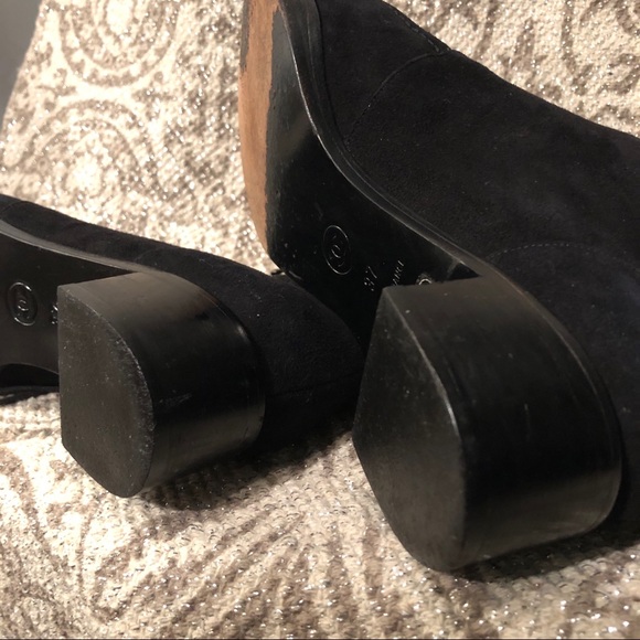 (SOLD)Chanel Classic Moto Combat Black Suede Boots - Picture 5 of 11